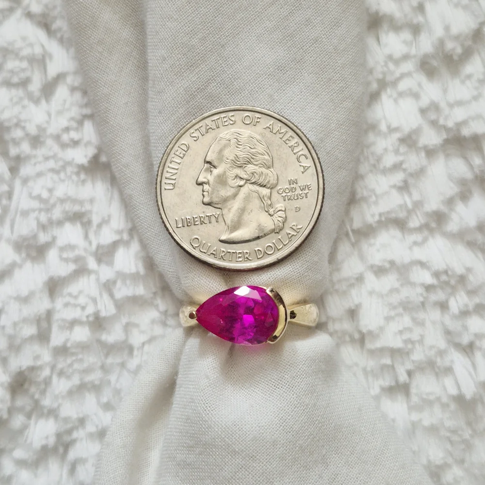 Vintage Gold Vermeil Pink Topaz Ring - Picture 5 of 8